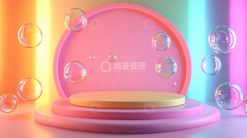 高清大图下载【趣麦麦图】粉色圆形展示台