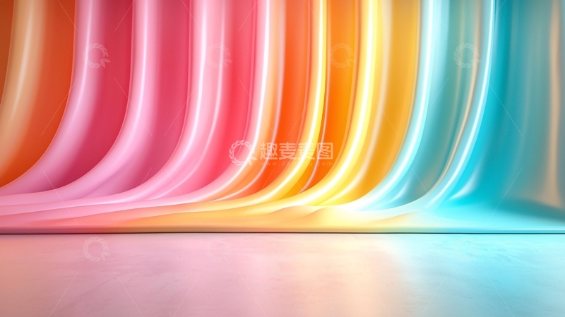 高清大图下载【趣麦麦图】彩虹丝绸幕布