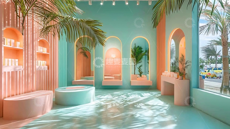 高清大图下载【趣麦麦图】浪漫海滩风ins风店铺