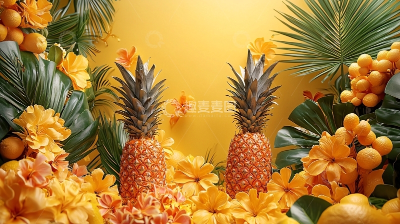 高清大图下载【趣麦麦图】热带水果背景图