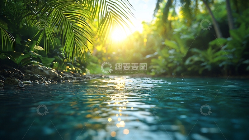 高清大图下载【趣麦麦图】热带雨林溪流