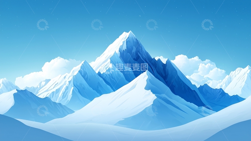 高清大图下载【趣麦麦图】蓝色雪山高清风景图