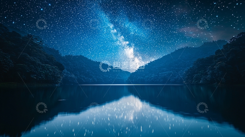 高清大图下载【趣麦麦图】星空倒影