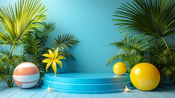 夏日海滩度假背景