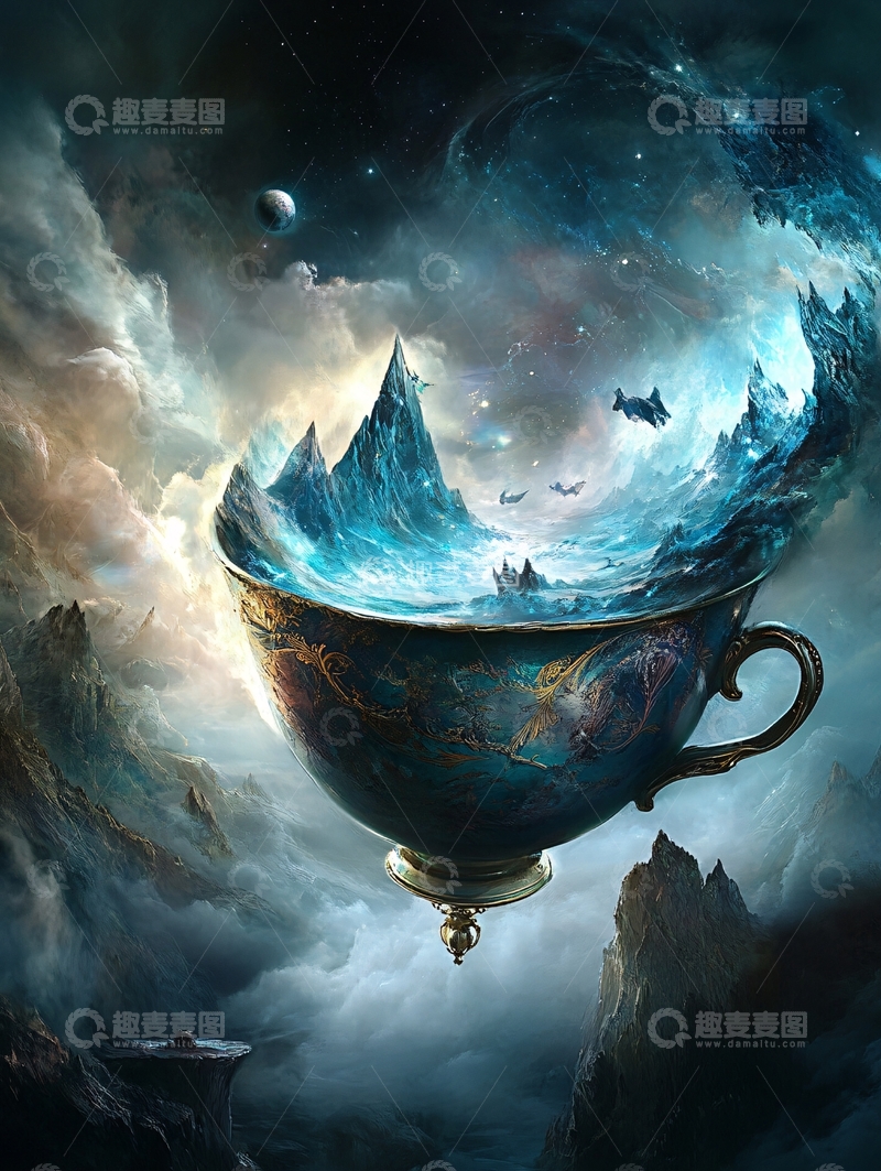 高清大图下载【趣麦麦图】茶杯里的宇宙