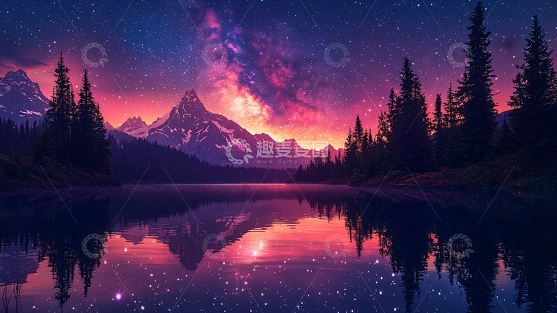 高清大图下载【趣麦麦图】星空倒影