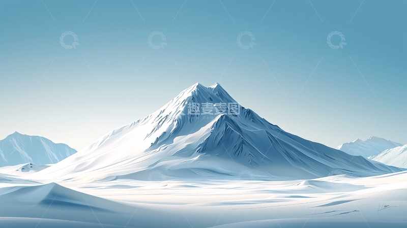 高清大图下载【趣麦麦图】极简风格雪山风景图