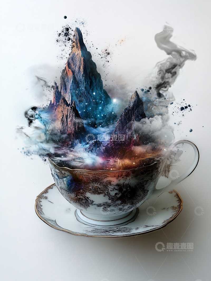 高清大图下载【趣麦麦图】茶杯里的宇宙