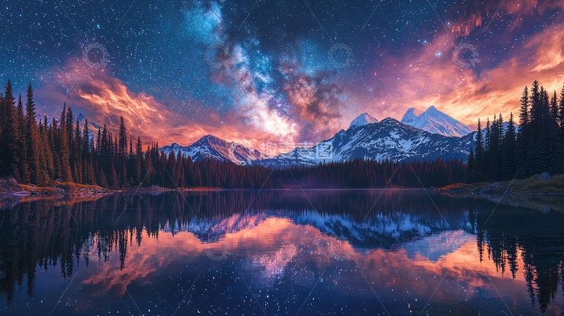 高清大图下载【趣麦麦图】星空倒影