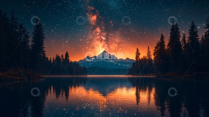 高清大图下载【趣麦麦图】星空倒影