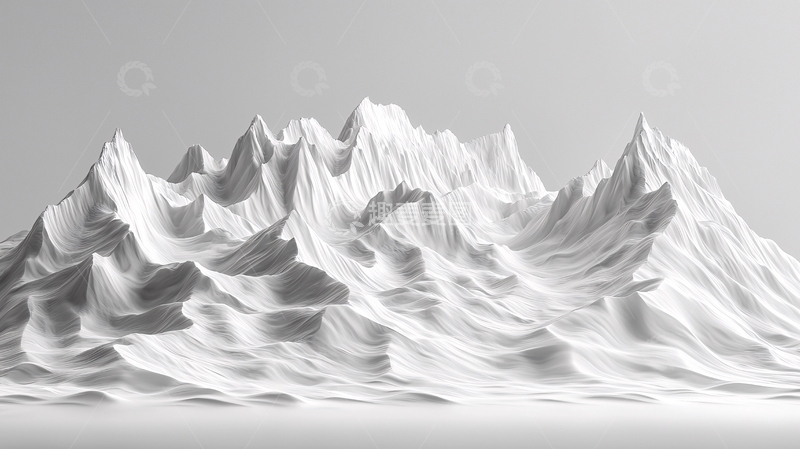 高清大图下载【趣麦麦图】抽象白色山脉