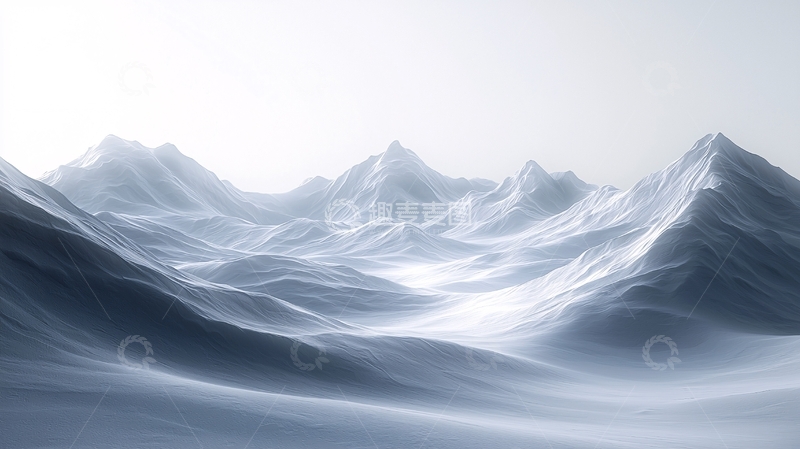 高清大图下载【趣麦麦图】极简风格雪山山脉