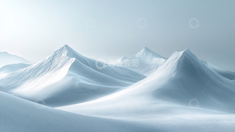 高清大图下载【趣麦麦图】极简风格雪山高清壁纸