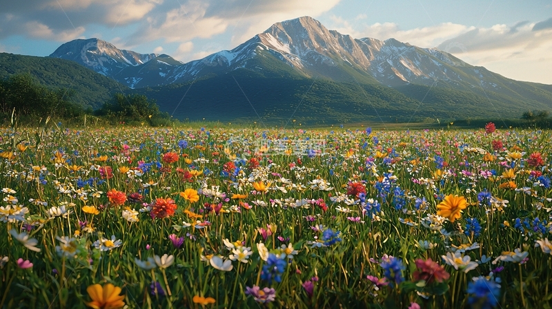 高清大图下载【趣麦麦图】山峦花海