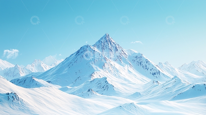 高清大图下载【趣麦麦图】雪山蓝天