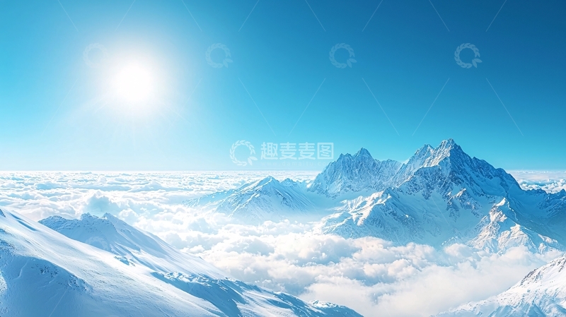 高清大图下载【趣麦麦图】雪山日出126