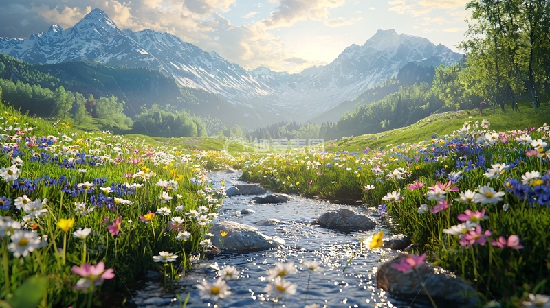 高清大图下载【趣麦麦图】高山流水