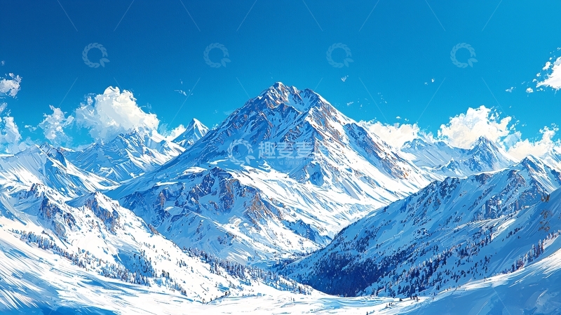 高清大图下载【趣麦麦图】雪山