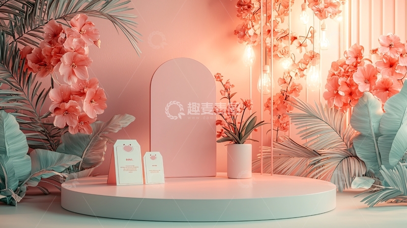 高清大图下载【趣麦麦图】粉色背景