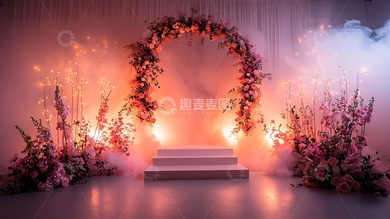 高清大图下载【趣麦麦图】浪漫婚礼拱门背景