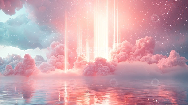 高清大图下载【趣麦麦图】梦幻粉色天空