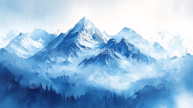 高清大图下载【趣麦麦图】冰雪覆盖的山峰