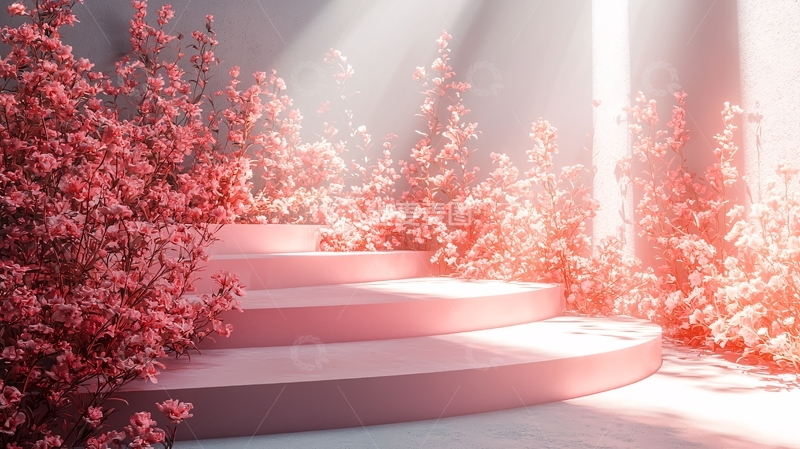 高清大图下载【趣麦麦图】粉色阶梯