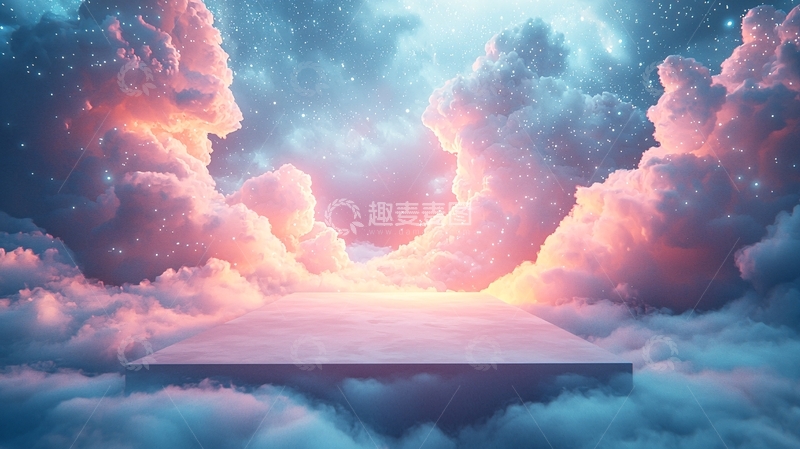 高清大图下载【趣麦麦图】梦幻云朵舞台