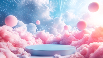 梦幻粉色云朵背景