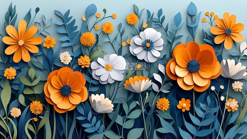高清大图下载【趣麦麦图】立体纸花