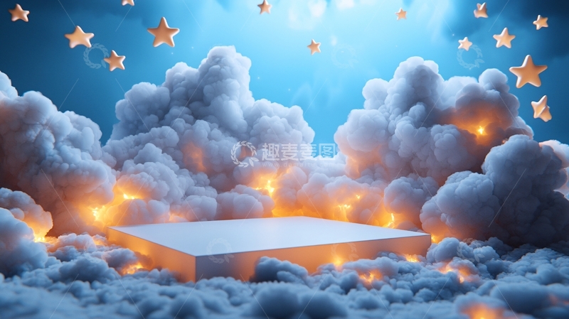 高清大图下载【趣麦麦图】梦幻云朵星空背景