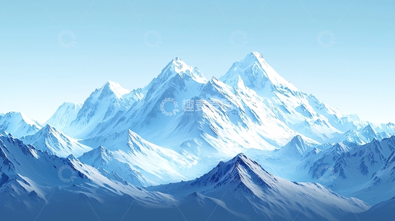 高清大图下载【趣麦麦图】冰雪覆盖的山脉