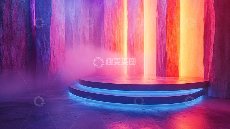 高清大图下载【趣麦麦图】梦幻霓虹灯光舞台