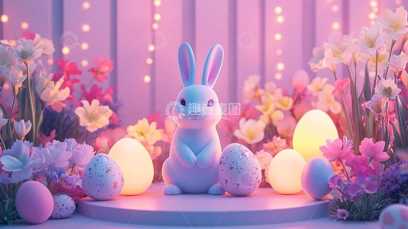 高清大图下载【趣麦麦图】复活节兔子和彩蛋