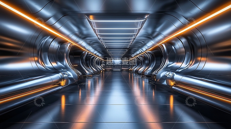 高清大图下载【趣麦麦图】科幻金属通道