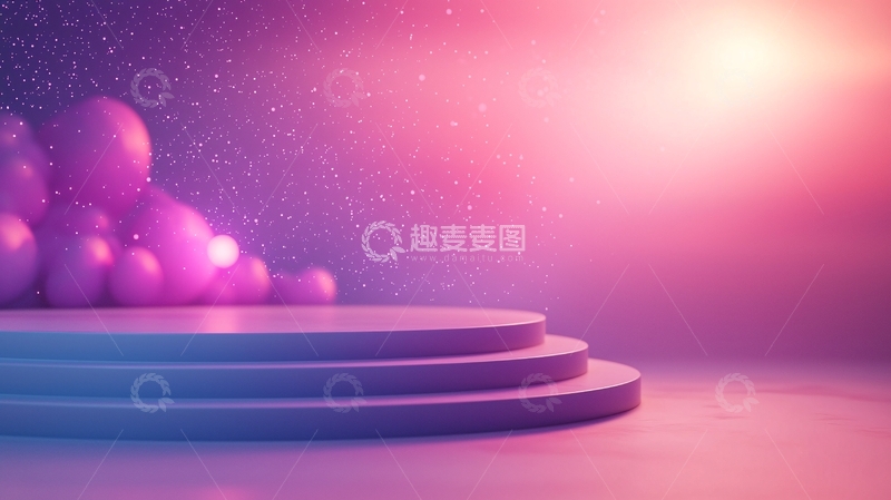 高清大图下载【趣麦麦图】梦幻紫色球体展示台