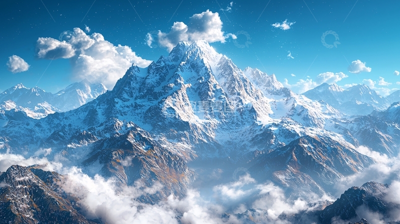 高清大图下载【趣麦麦图】雪山云海壮丽景色
