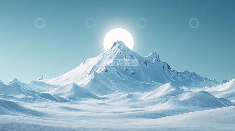 高清大图下载【趣麦麦图】极地雪山日出