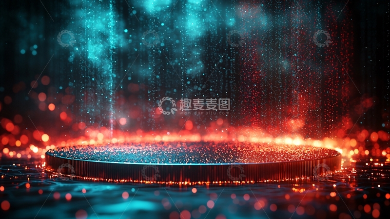 高清大图下载【趣麦麦图】炫酷科技感圆形舞台背景