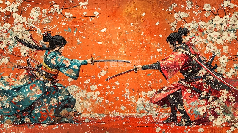 高清大图下载【趣麦麦图】武士对决