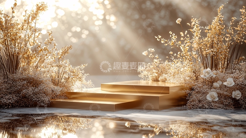 高清大图下载【趣麦麦图】金色阶梯