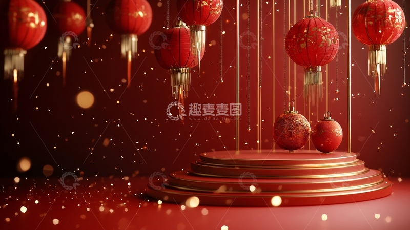 高清大图下载【趣麦麦图】红色圣诞球