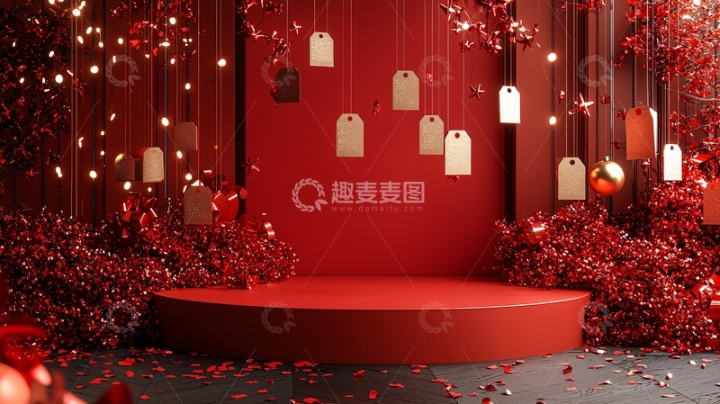 高清大图下载【趣麦麦图】红色背景