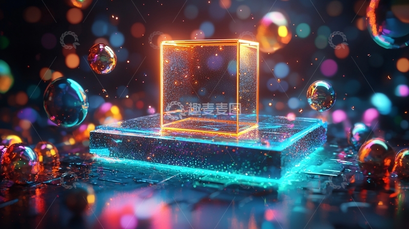 高清大图下载【趣麦麦图】发光立方体4