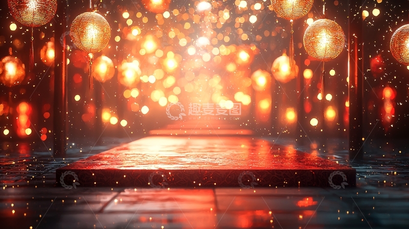高清大图下载【趣麦麦图】红灯笼梦幻通道