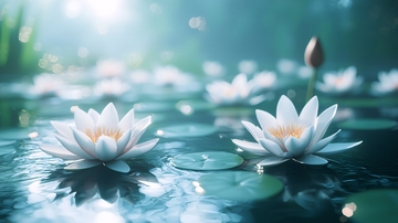 静谧祥和的睡莲池塘