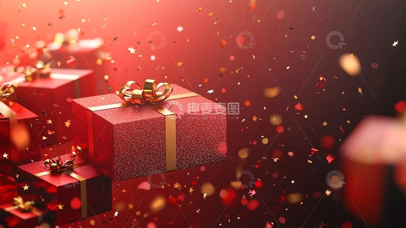高清大图下载【趣麦麦图】红色礼盒