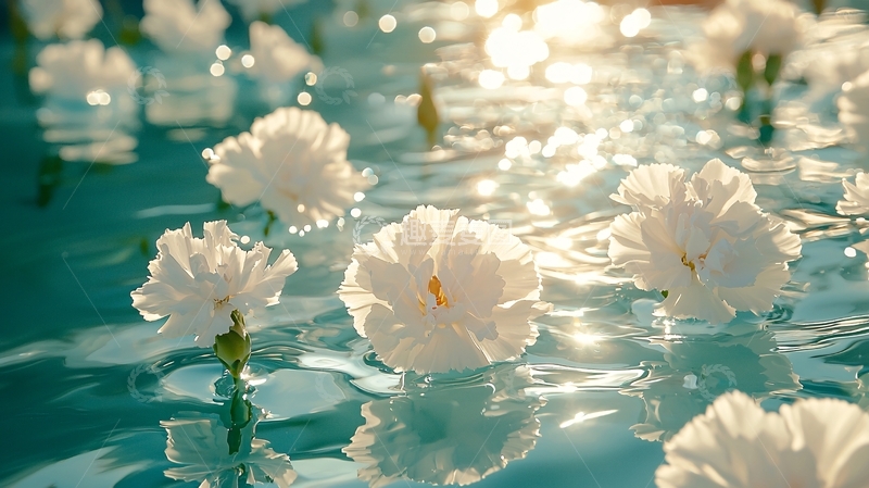 高清大图下载【趣麦麦图】水中白花