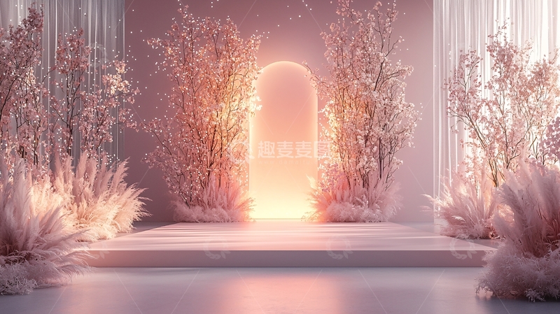 高清大图下载【趣麦麦图】粉色梦幻背景8