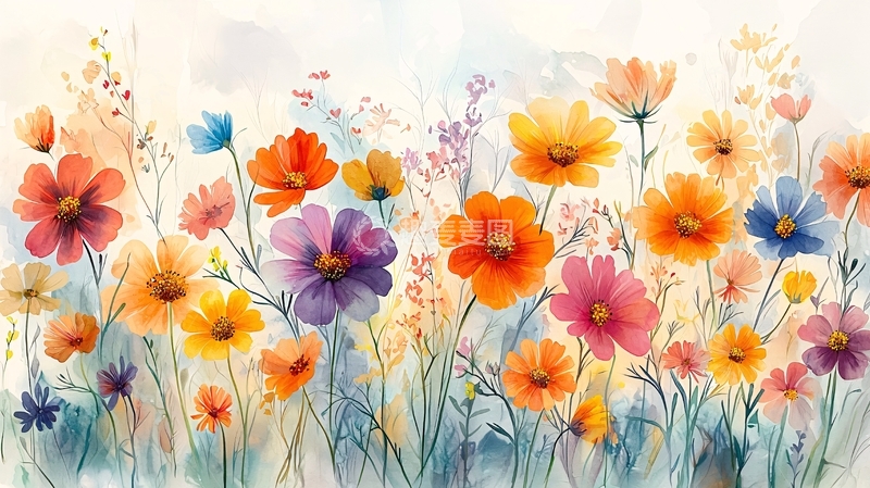 高清大图下载【趣麦麦图】水彩花卉79